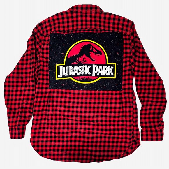 One-of-a-Kind Jurassic Par Custom GAP Button Down Shirt (Size: Men's XL) - Picture 1 of 8